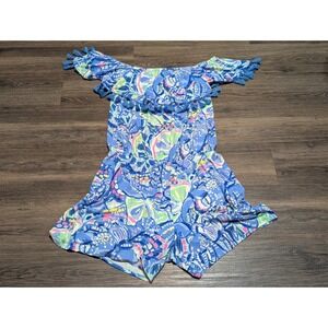 Lilly Pulitzer La Fortuna Romper in Pinch Pinch Blue Periwinkle Small